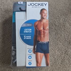 Jockey Men's Black Cotton Stretch Boxer Briefs